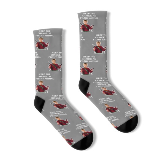 Discover Keep The Change, Ya Filthy Animal Home Alone Hair Dryer Quote Socks