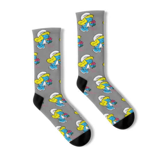Discover Us The Smuurfs Smurfette Lovely Flowers Unisex Vintage Socks