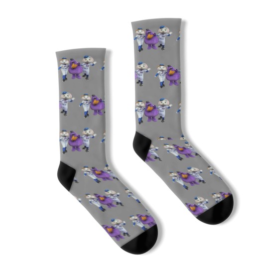 Discover Mr. Met and friends, Mrs Met and Grimace mascot Socks