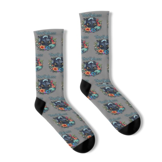 Discover Disneyyy How To Train Your Dragon Toothless Floral Socks, Disneyyy Socks