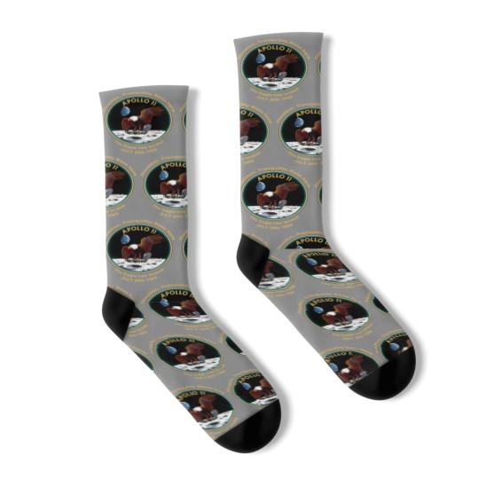 Discover NASA Apollo 11 Flight Patch The Eagle has landed Socks