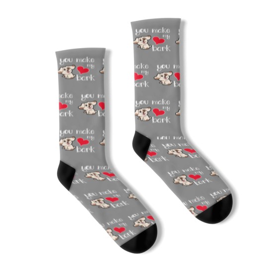 Discover You make my heart bark Dog Doggie Present Heart Socks