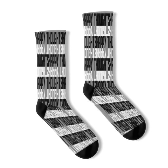 Discover happy thoughts shadow mirrored design logo only th Socks