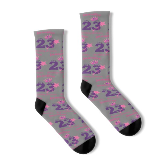 Discover Birthday Girl Custom Name Age Socks