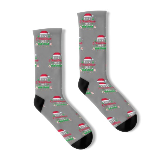 Discover First Christmas As A Mom Funny Christmas New Mommy Socks