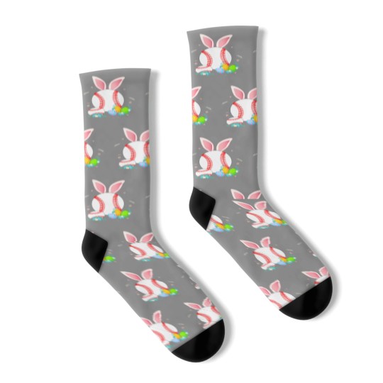 Discover Baseball Easter Egg Women Men Teen Girls Boys Socks