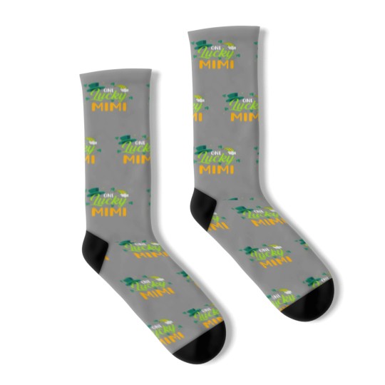 Discover Lucky Mimi Green Four Leaf Clover Patrick's Day Socks