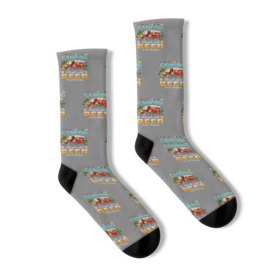 Discover I Just Want To Go Camping Drink Cold Beer Santa Ch Socks