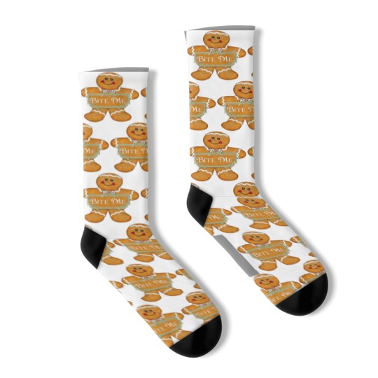 Discover Christmas Gingerbread Man - Bite Me Socks