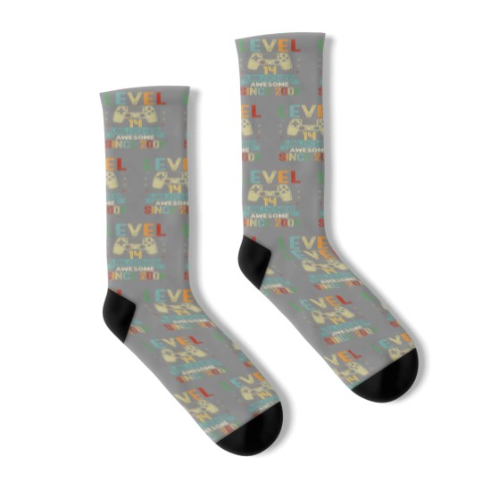 Discover Level 14 Unlocked Awesome Since 2008 Video Game 14 Socks