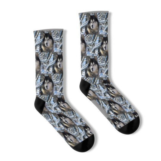Discover Loup's first snowfall 2012 Socks