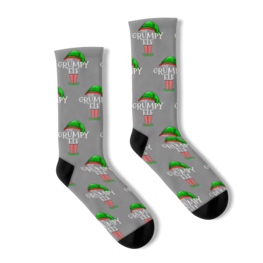 Discover The Grumpy Elf Family Matching Group Christmas Gif Socks