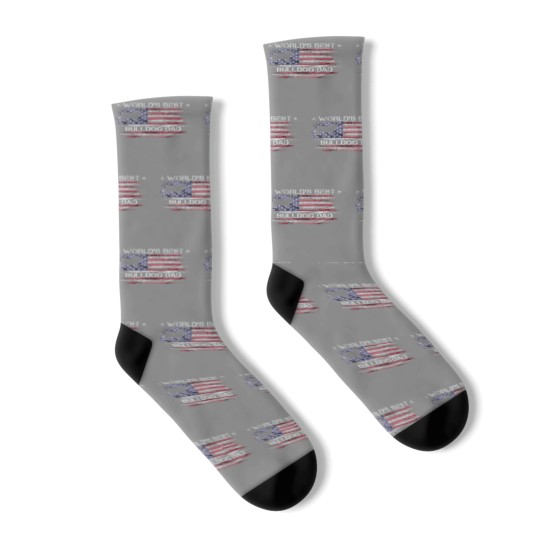 Discover Vintage USA Flag World's Best English Bulldog Socks