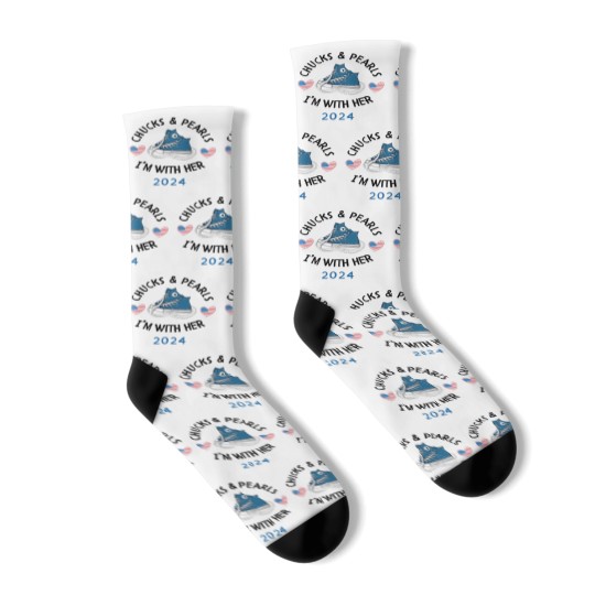 Discover Kamala Harris 2024 - Chucks and Pearls Socks