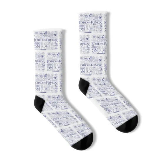 Discover The Lord of the Rings Blue Doodle Socks, Aragorn Gandalf Frodo Baggins Socks