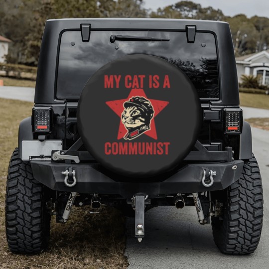 Discover My Cat Is A Communist Vintage Funny Cat Lover Sayi Spare Tire Covers