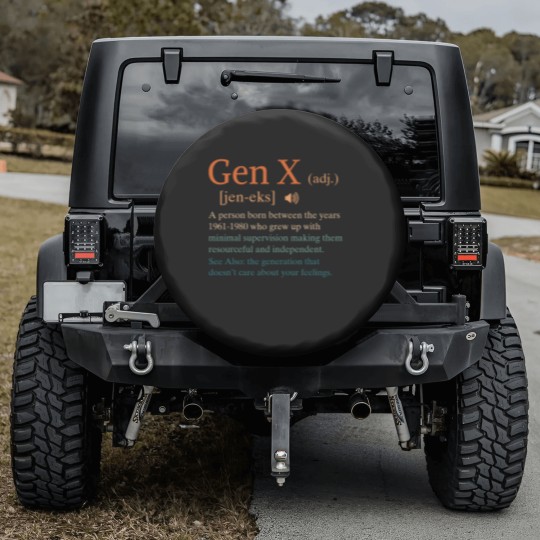 Discover funny gen x definition sarcasm humor 1960 1980 birthday Spare Tire Covers
