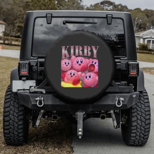 Discover Kirby Spare Tire Covers | Vintage Kirby Spare Tire Covers | Kirby Homage Spare Tire Covers | Kirby Video Game Spare Tire Covers | Funny Kirby Cute Spare Tire Covers