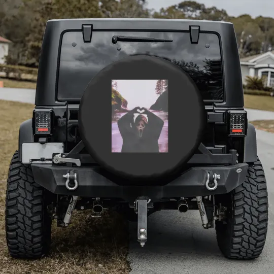 Discover Scream Halloween Heart Hands Comfort Colors Spare Tire Covers, Ghostface Scream Halloween Spare Tire Covers, Michael Myers Spare Tire Covers, Horror Movie Spare Tire Covers Gift