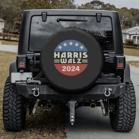 Discover Harris Walz Spare Tire Covers, Kamala Harris Tim Walz President VP 2024 Spare Tire Covers, Tim Walz