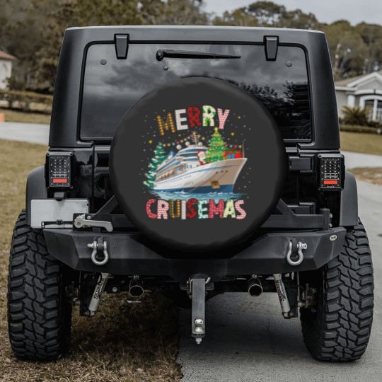 Discover Merry Cruisemas Spare Tire Covers, Christmas Cruise Crew Spare Tire Covers