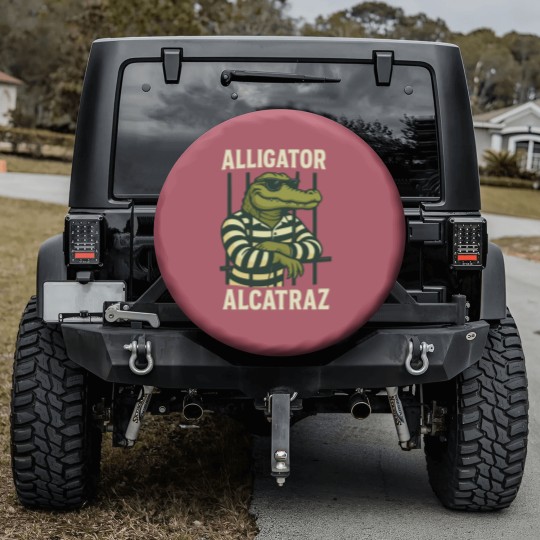 Discover Alligator Alcatraz Spare Tire Covers Comfort Colors, Funny Gator Spare Tire Covers, Retro Unisex Graphic Spare Tire Covers
