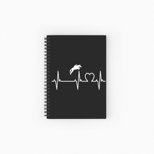 Discover heartbeat horse jumping riding ride lover heart Spiral Notebooks   Ruled Line