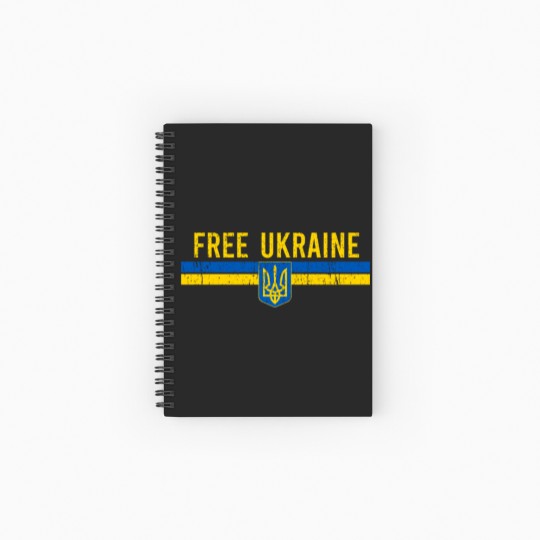 Discover Free Ukraine distressed Ukrainian blue yellow flag minimalist art - Free Ukraine - Spiral Notebooks   Ruled Line