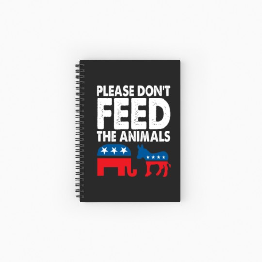 Discover Please Dont Feed The Animals USA Flag Libertarian Spiral Notebooks   Ruled Line