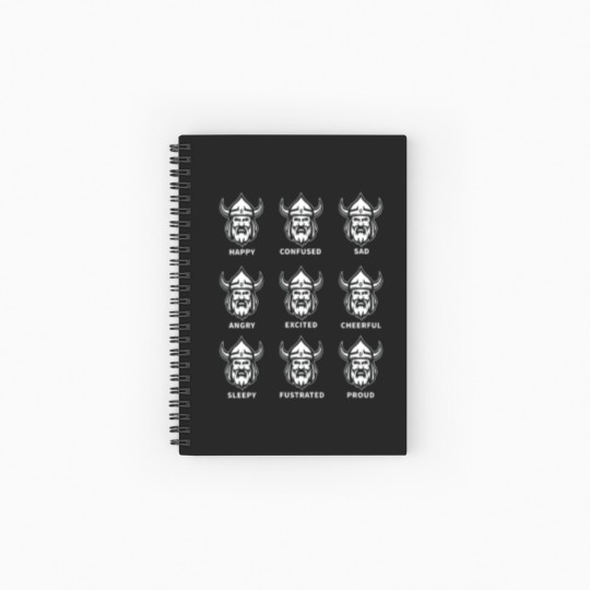 Discover Iceland Viking Emotions Faces Spiral Notebooks   Ruled Line
