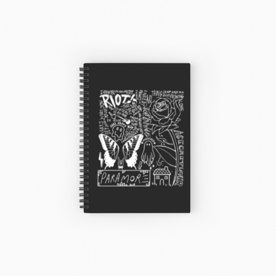 Discover Paramore Doodle Art Spiral Notebooks   Ruled Line, Vintage Paramore Album Lyrics Merch Spiral Notebooks   Ruled Line