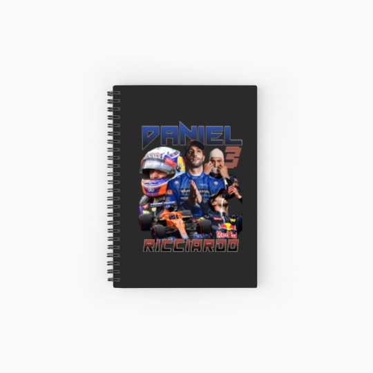Discover Daniel Ricciardo McLaren Racing 90s Vintage Bootleg Unisex Rap Spiral Notebooks   Ruled Line
