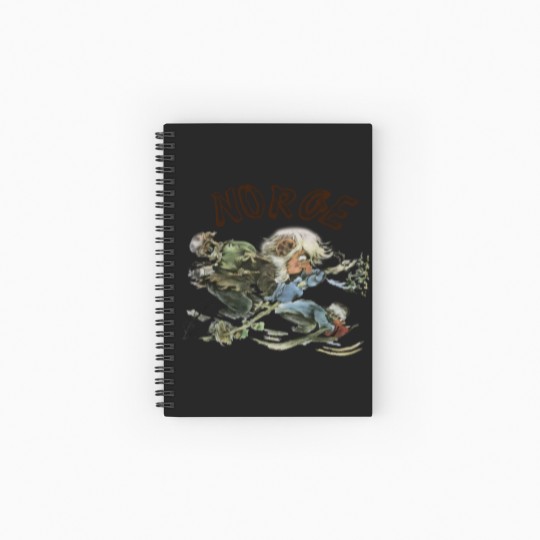 Discover 70s Norge Norway Troll Spiral Notebooks   Ruled Line. Vintage 1970s Norwegian Skiing Trolls