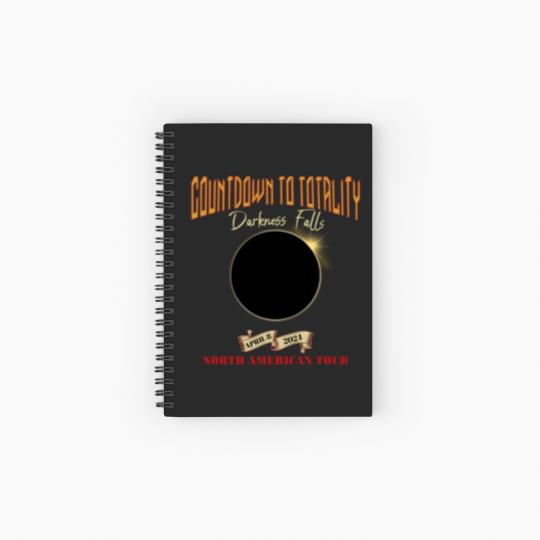 Discover Total Solar Eclipse Spiral Notebooks   Ruled Line April 8th 2024, Rock Concert Tour Spiral Notebooks   Ruled Line with Path of Totality Cities