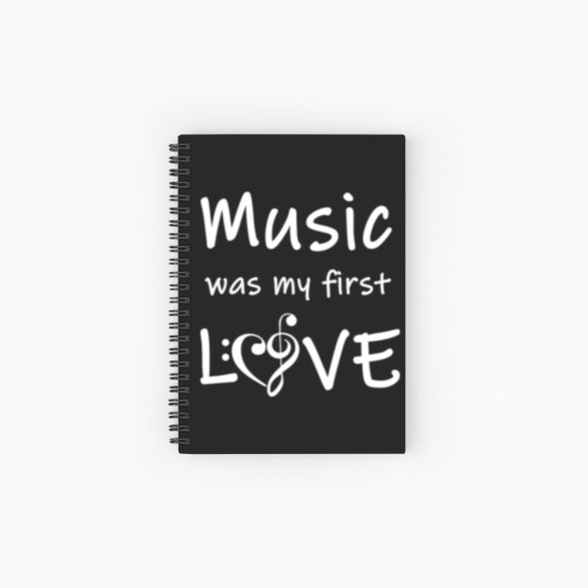 Discover Music was my first Love giftidea music star rock Spiral Notebooks   Ruled Line