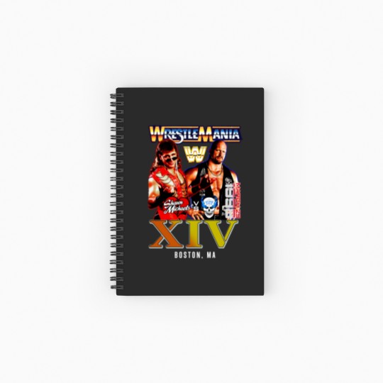Discover New Wrestling Entertainment WrestleMania XIV 1998 Stone Cold Shawn Michaels Vintage Spiral Notebooks   Ruled Line