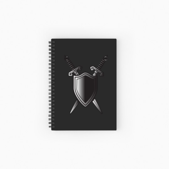 Discover Shield With 2 Swords Crossed Spiral Notebooks   Ruled Line