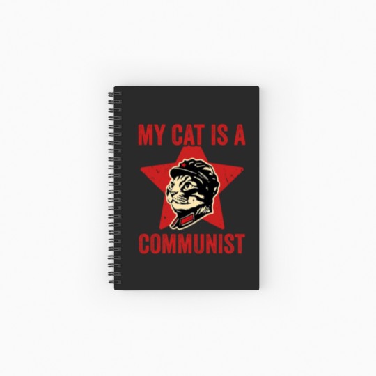 Discover My Cat Is A Communist Vintage Funny Cat Lover Sayi Spiral Notebooks   Ruled Line