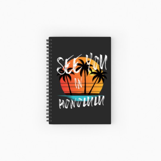 Discover Honolulu retro vintage family surfer souvenir Spiral Notebooks   Ruled Line
