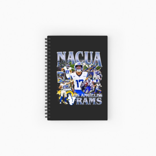 Discover Vintage 90s Graphic Style Puka Nacua Spiral Notebooks   Ruled Line Football Spiral Notebooks   Ruled Line