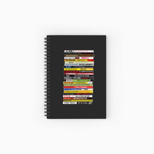 Discover 90s Hip Hop CD Stack - Hip Hop - Spiral Notebooks   Ruled Line