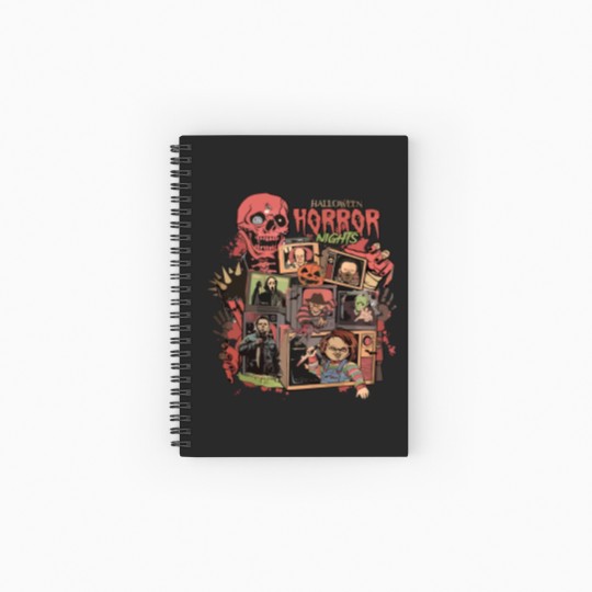 Discover Retro Horror Night  Spiral Notebooks   Ruled Line, Halloween Spiral Notebooks   Ruled Line, Vintage 90s Halloween Movies