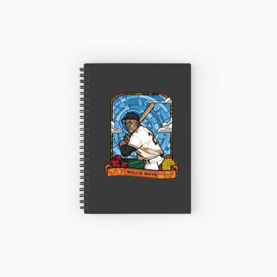 Discover WILLIE MAYS STAINED GLASS - Willie Mays - Spiral Notebooks   Ruled Line