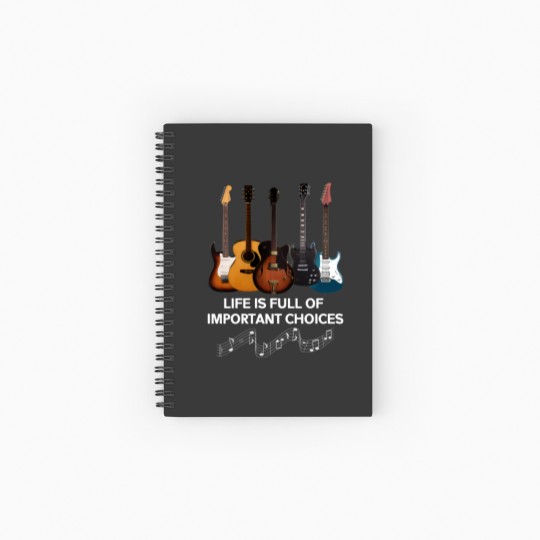 Discover Life Is Full Of Important Choices Guitar Lover Spiral Notebooks   Ruled Line