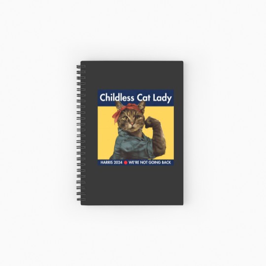 Discover Harris 2024 Spiral Notebooks   Ruled Line | Childless Cat Lady | Kamala Harris Spiral Notebooks   Ruled Line