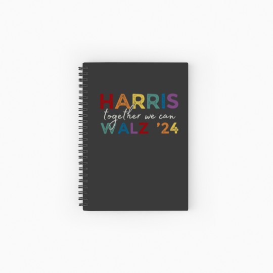 Discover Harris Walz V-Neck Spiral Notebook Ruled Line 2024 - Kamala