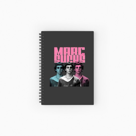 Discover Marc Sucks Empire Records Mark Funny Pop Art 90 Movies Damn the Man Unisex Spiral Notebooks   Ruled Line