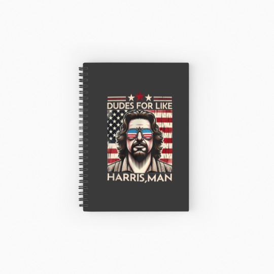 Discover Dudes for like Harris Man Spiral Notebooks   Ruled Line, White Dudes for Harris, White for Kamala Harris 2024 Spiral Notebooks   Ruled Line