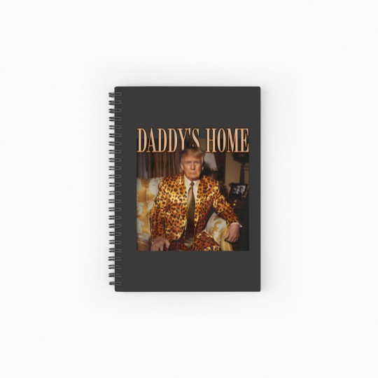 Discover Daddy's Home Trump Spiral Notebooks   Ruled Line Trump 2024 Leopard Funny MAGA Spiral Notebooks   Ruled Line
