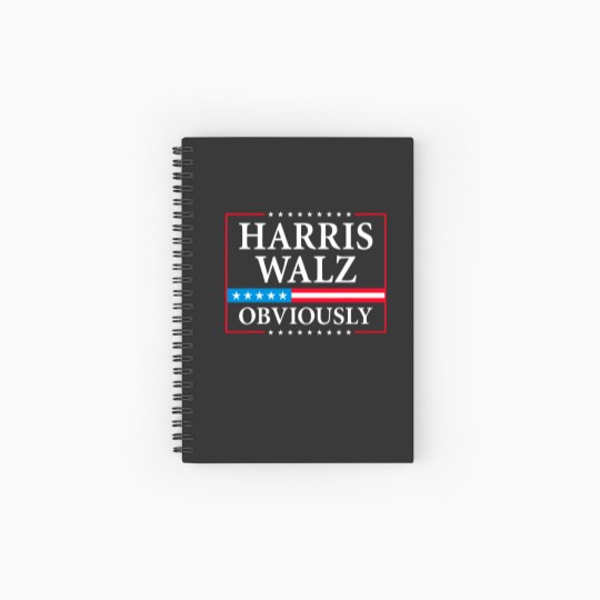 Discover Harris Walz Obviously President Kamala Harris Waltz Election Spiral Notebooks   Ruled Line